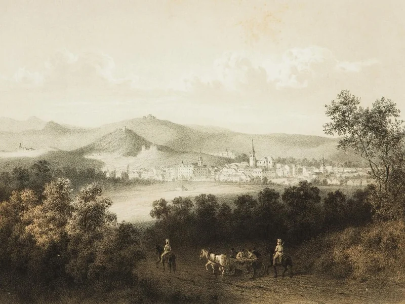 1815-August Haun - Veduta di Jicín